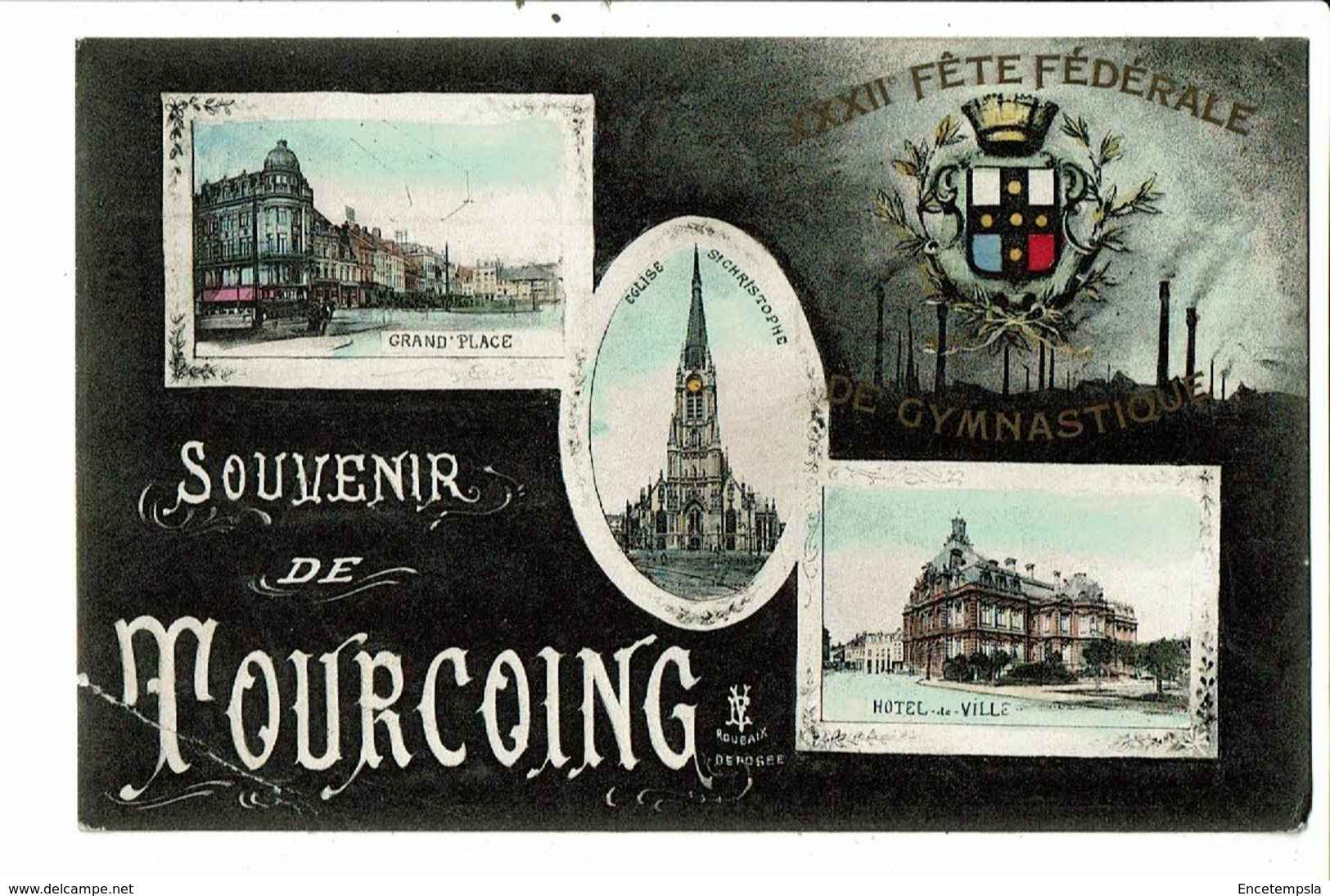 CPA-Carte Postale-France-Tourcoing- Souvenir de Tourcoing-Multi vues-1906-VM20262