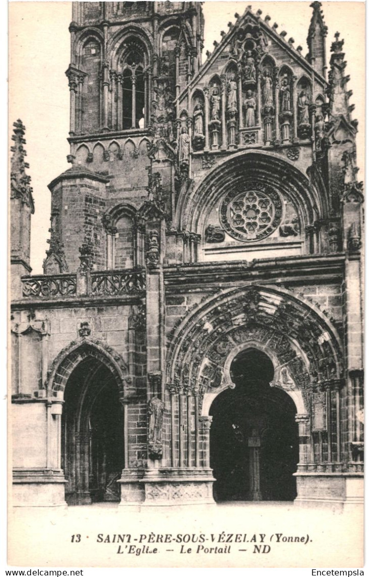 CPA Carte Postale France Vezelay Saint Père sous Vézelay L'église le Portail   VM74590