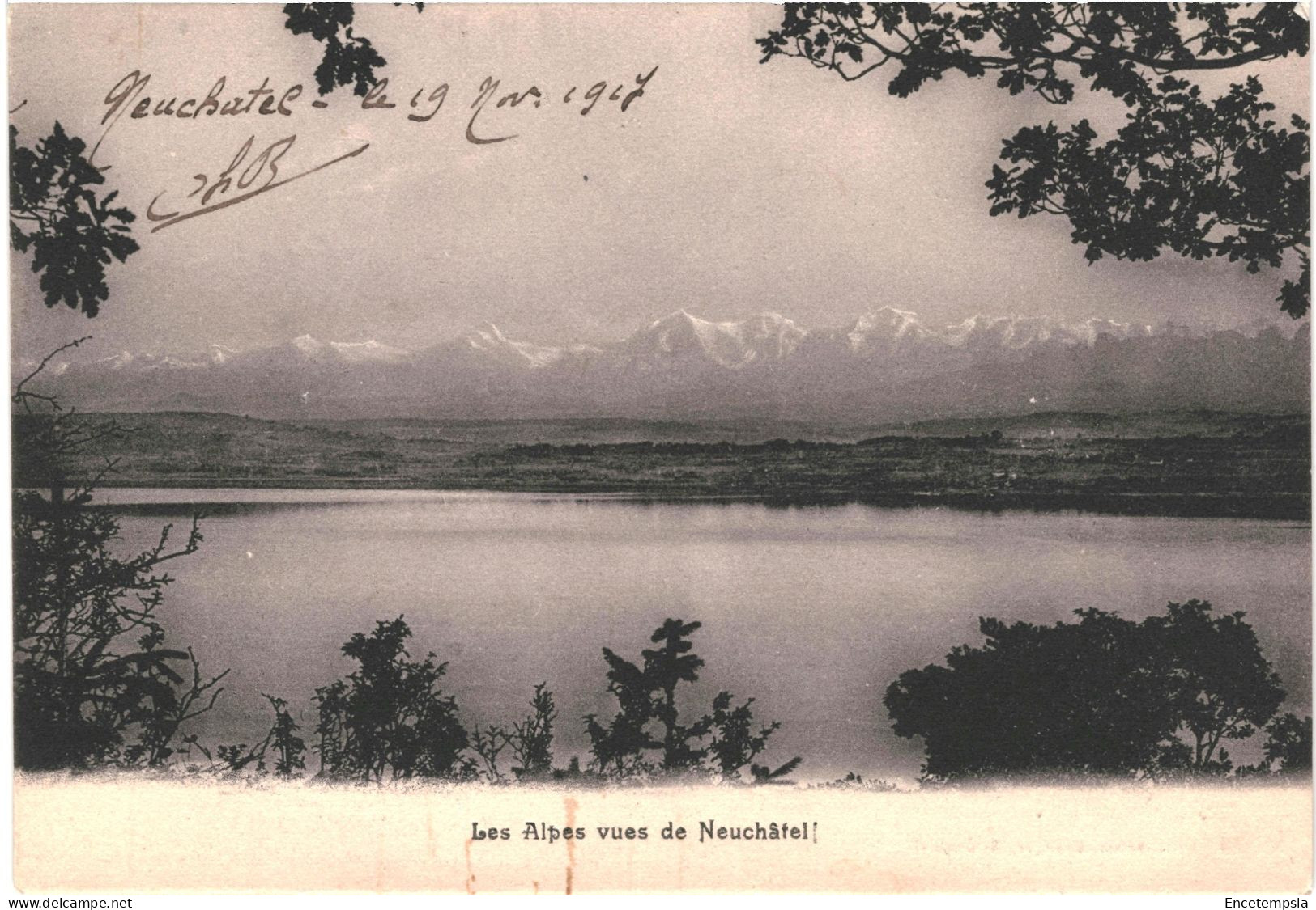 CPA Carte postale Suisse Neuchatel Les  Alpes vu de Neuchâtel 1917 VM67256