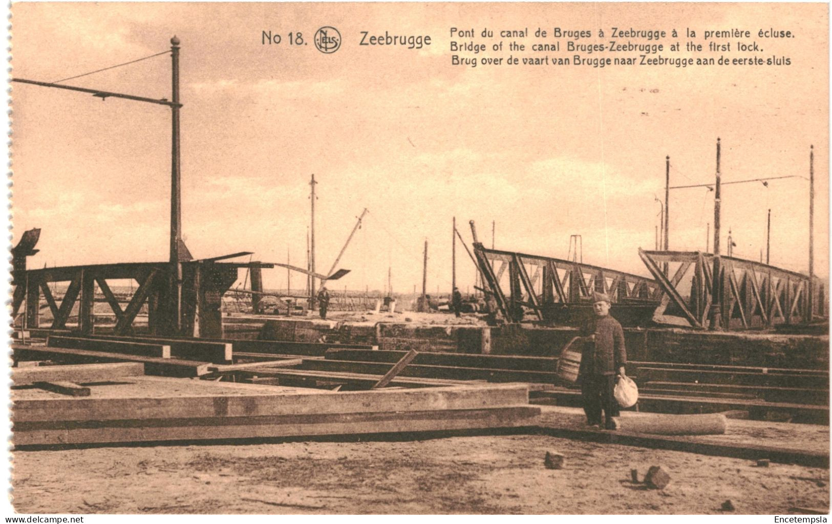 CPA Carte postale Zeebrugge Belgique  Pont du canal de Bruges à Zeebrugge VM74417-