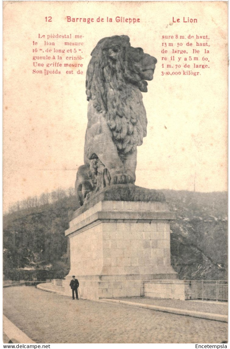 CPA Carte postaleBelgique Barrage de la Gileppe Le Lion  VM67589