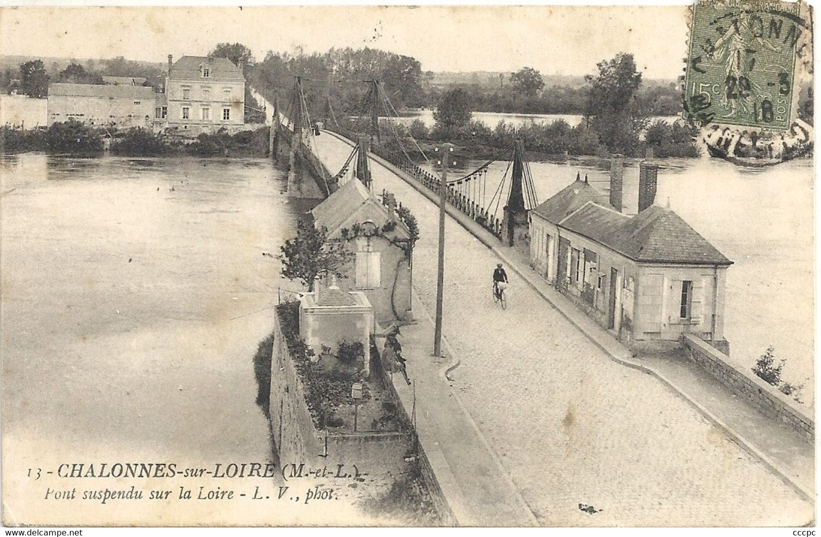 CPA Chalonnes-sur-Loire Pont suspendu sur la Loire