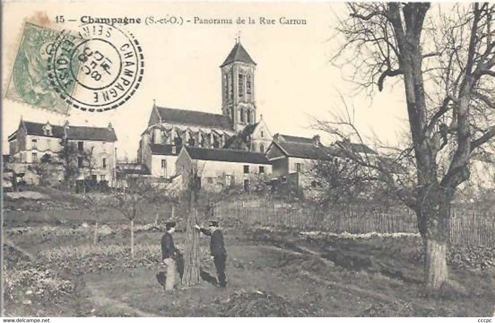 CPA Champagne-sur-Oise Panorama de la Rue Carron