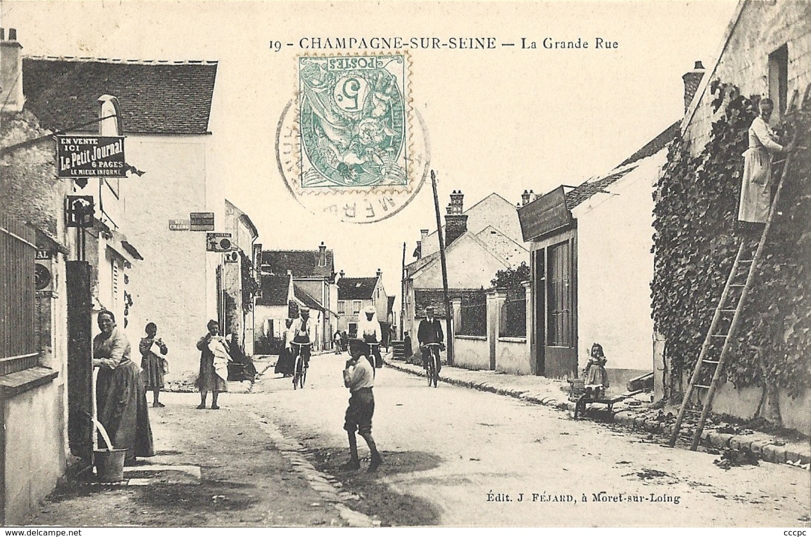 CPA Champagne sur Seine - La Grande Rue