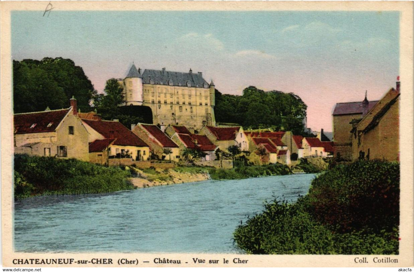 CPA CHATEAUNEUF-sur-CHER Chateau - Vue sur le Cher (613113)