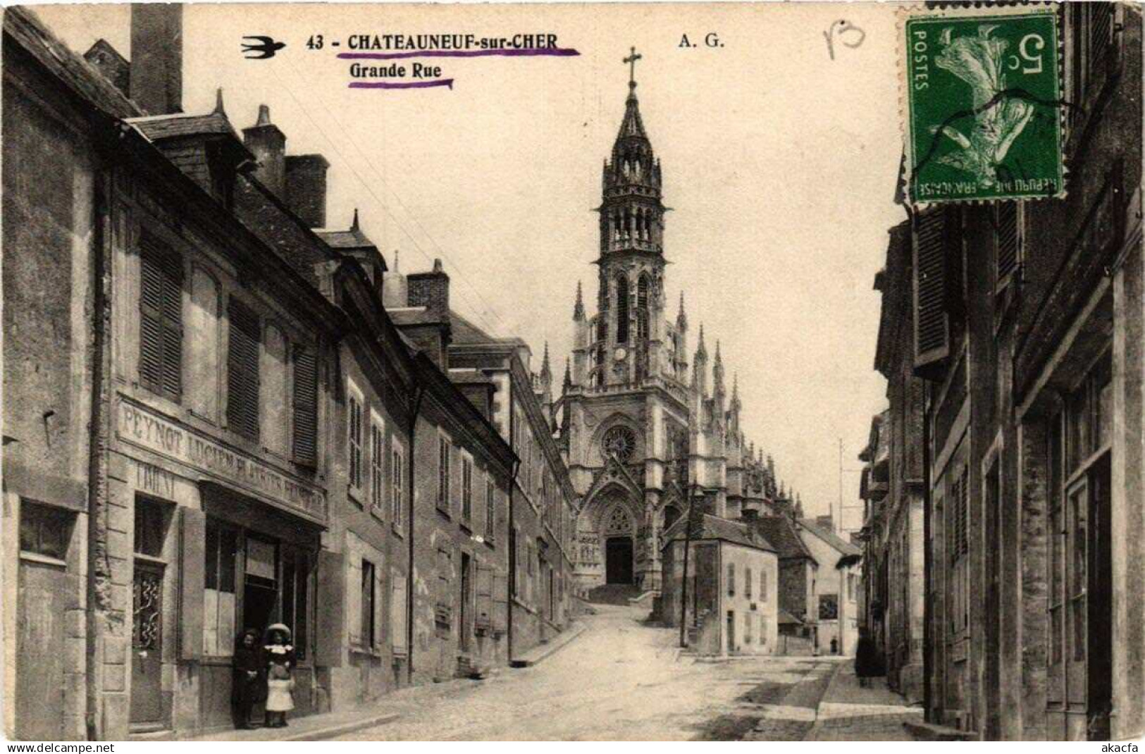 CPA CHATEAUNEUF-sur-CHER Grande Rue (613110)