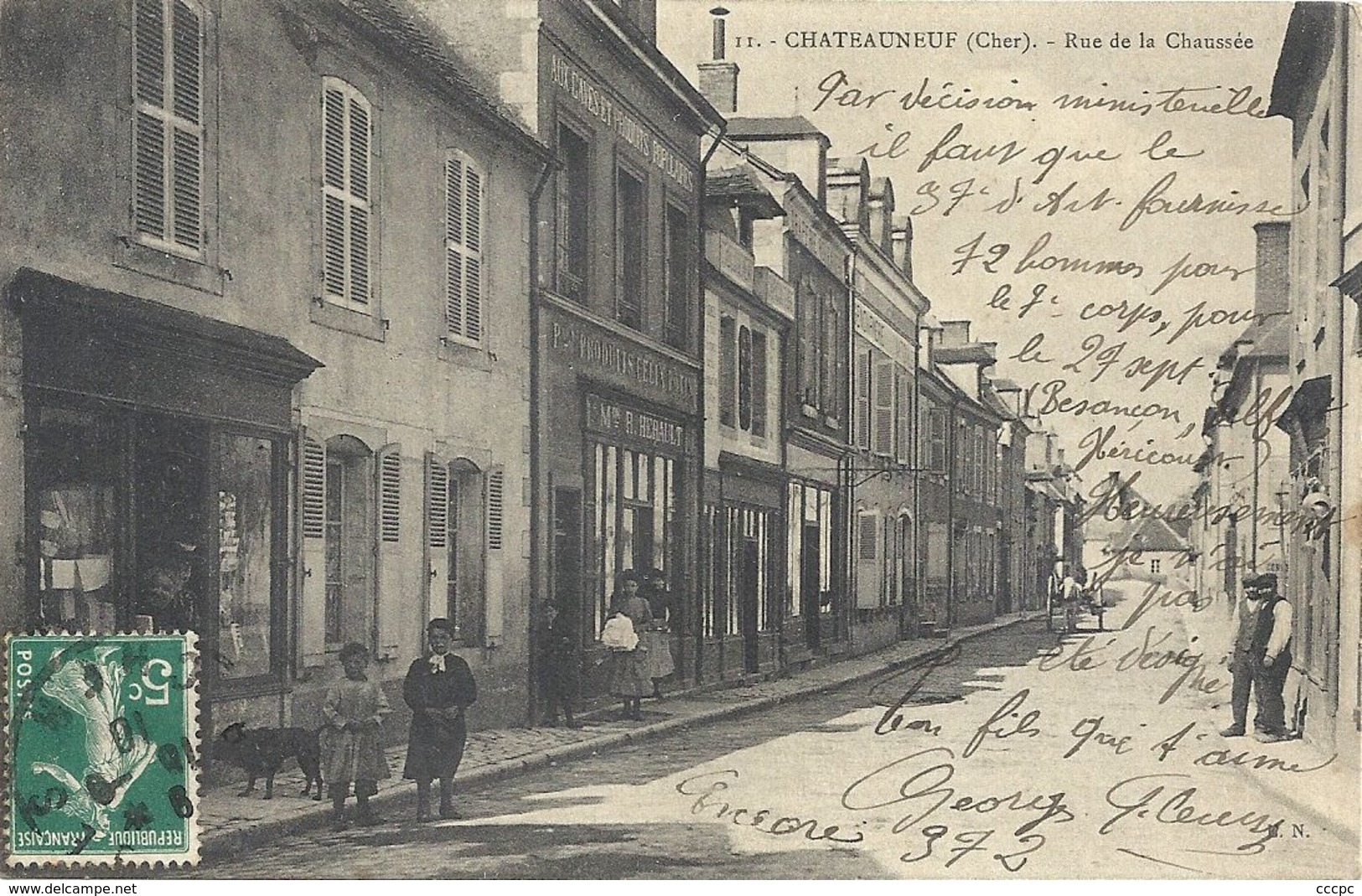 CPA Chateauneuf-sur-Cher Rue de la Chaussée