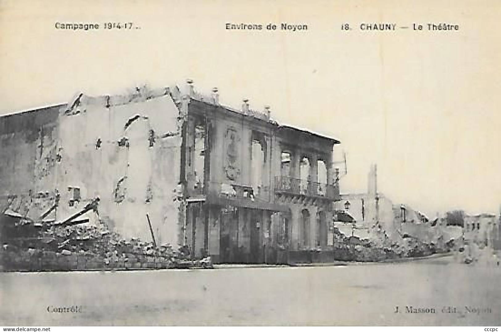 CPA Chauny Le Théâtre - campagne 1914-17