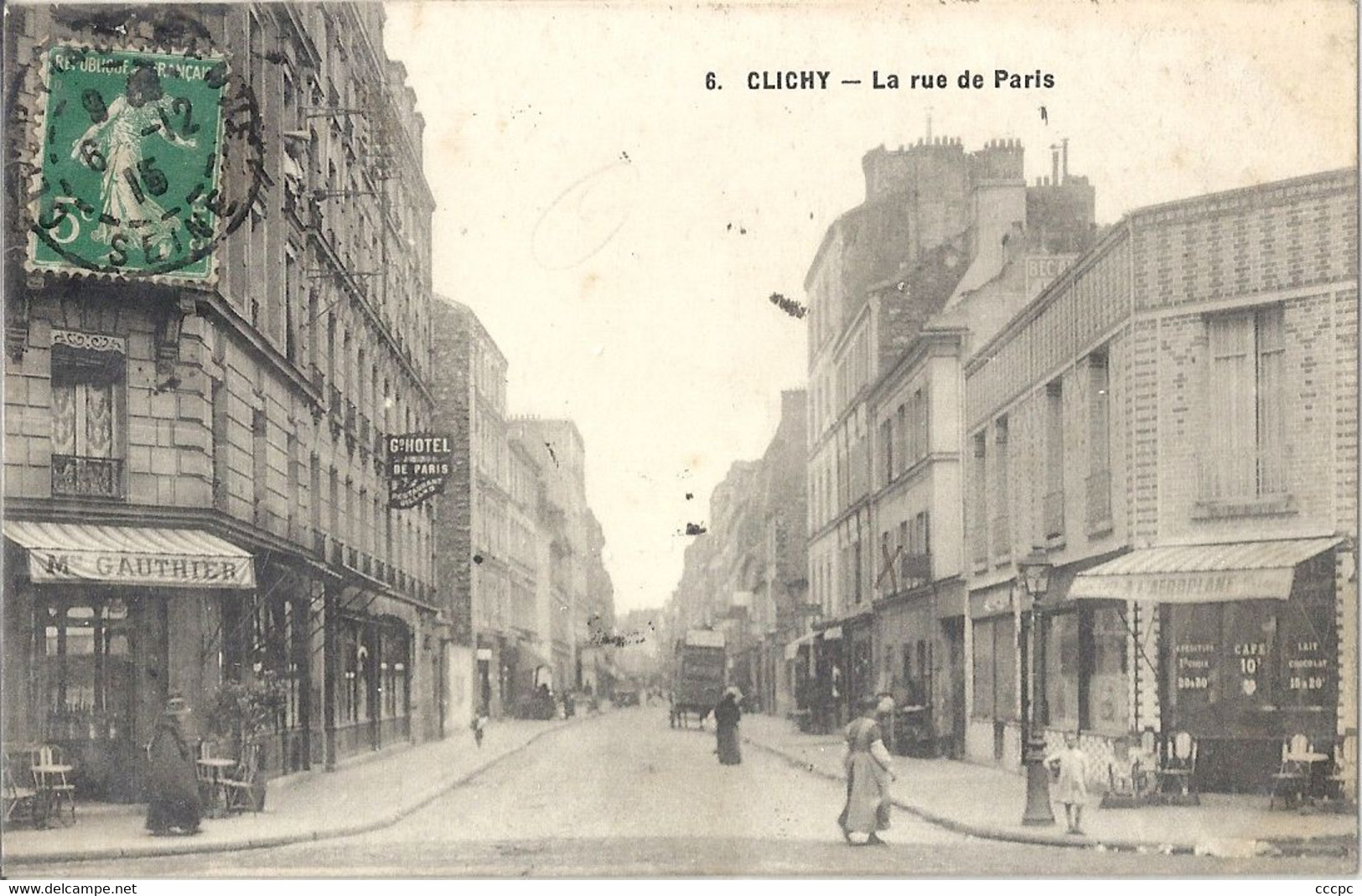 CPA Clichy La Rue de Paris