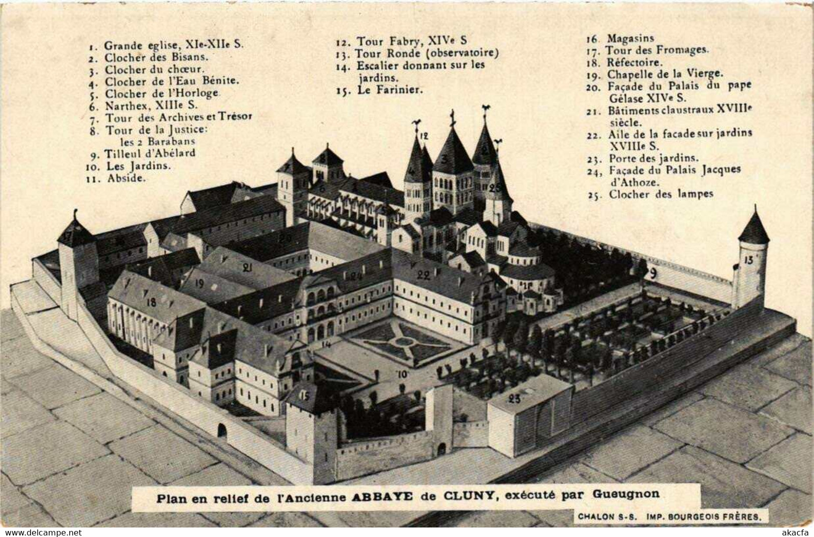 CPA CLUNY Plan en relief de l'Ancienne Abbaye de CLUNY (649818)