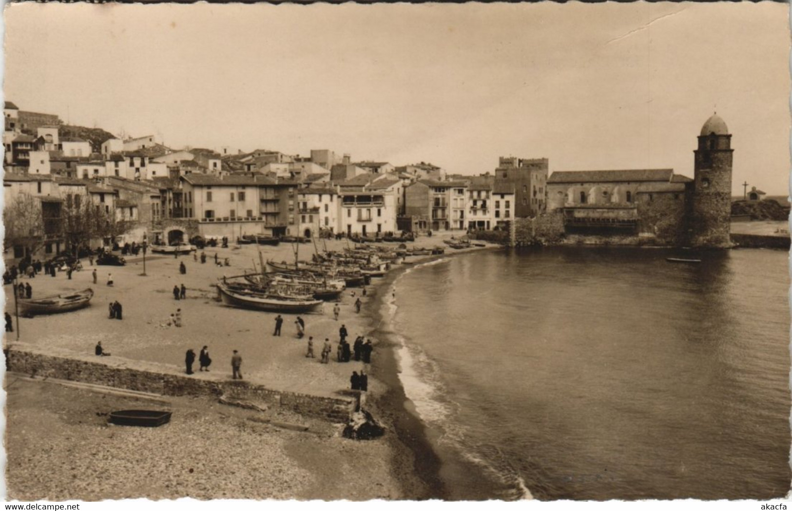 CPA COLLIOURE La Plage et Eglise (144502)