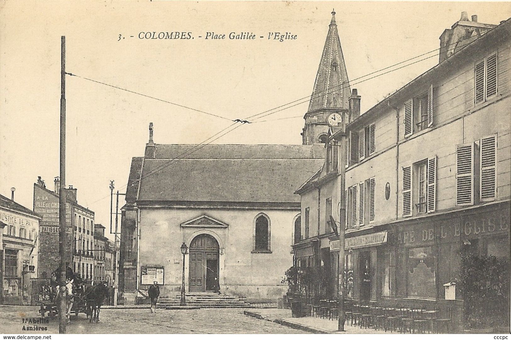 CPA Colombes Place Galilée L'eglise