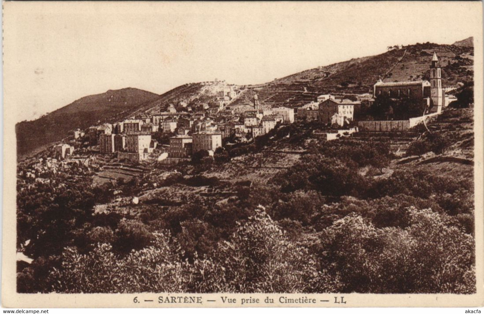 CPA CORSE SARTENE Vue prise du Cimetiere (804656)