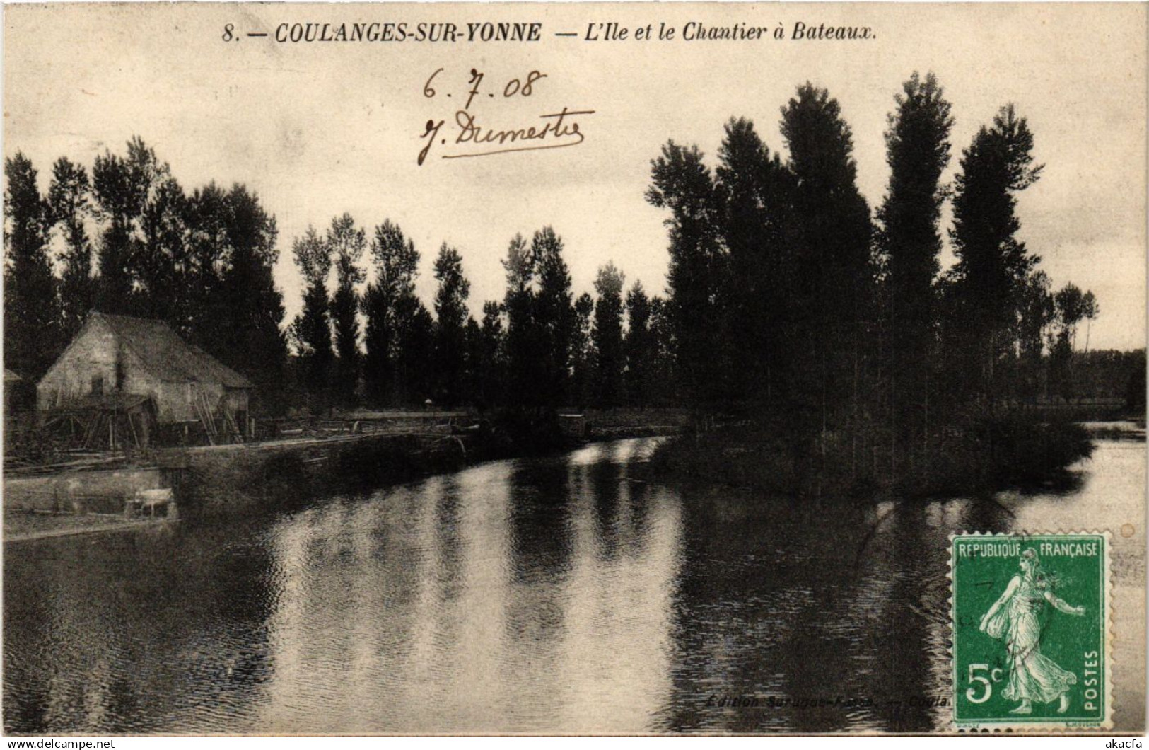 CPA COULANGES-sur-YONNE - L'Ile et le Chantier a Bateaux (656915)