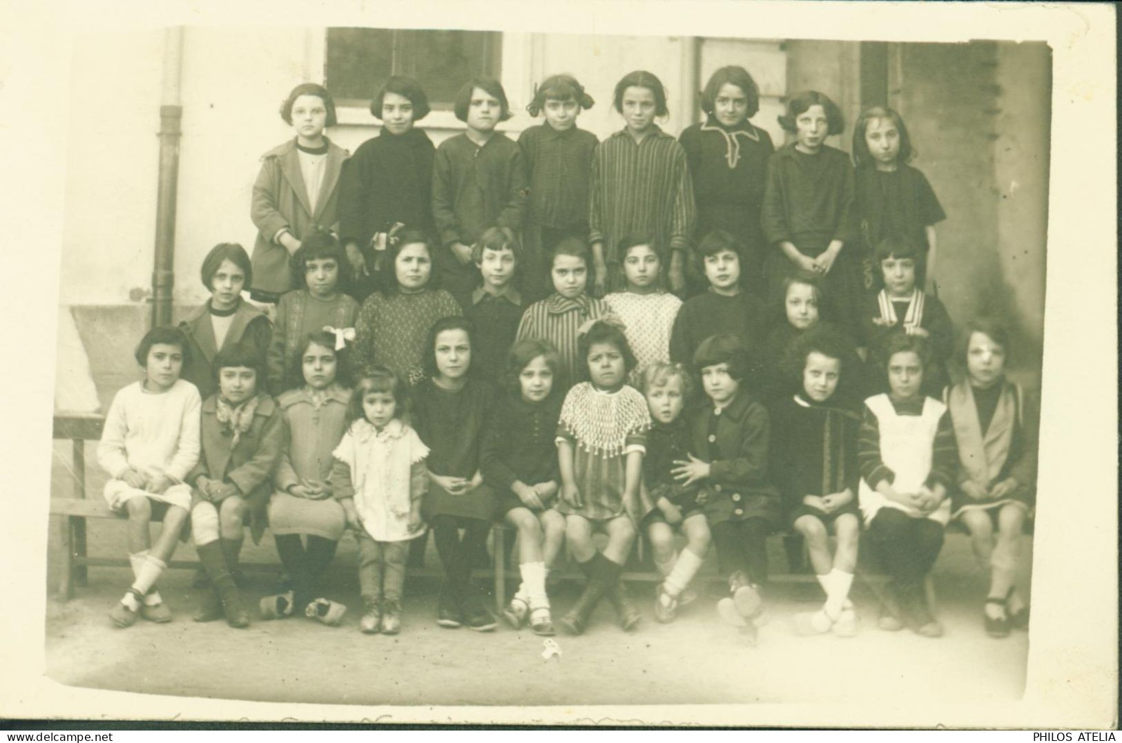 CPA CP Carte postale carte photo Pyrénées Orientales Amélie-les-Bains-Palalda Groupe enfants filles photo de classe ?