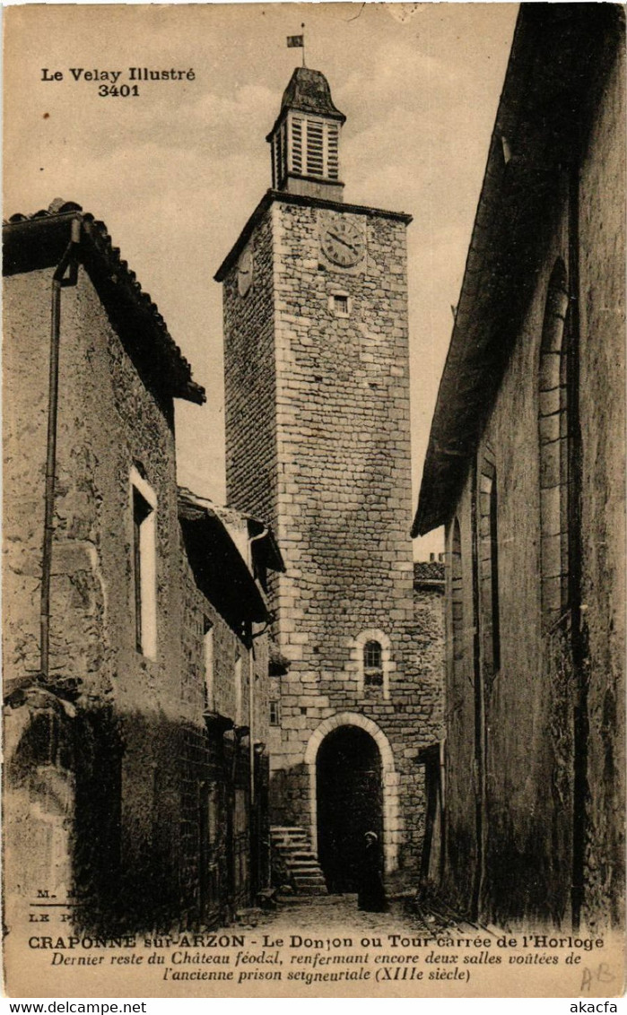 CPA CRAPONNE-sur-ARZON Le Donjon ou Tour carrée de l'Horloge Dernier (585988)