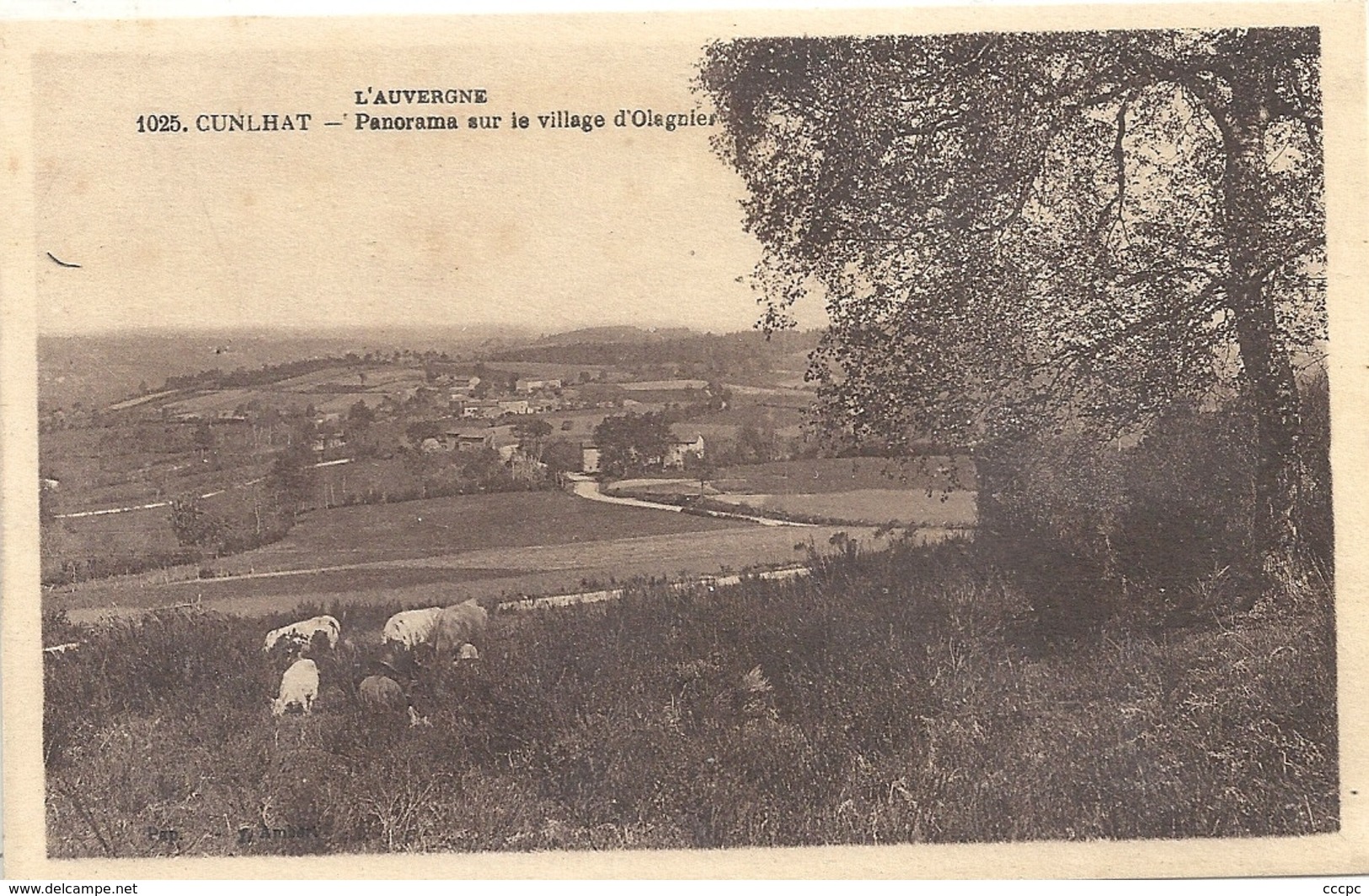 CPA Cunlhat Panorama sur le village d'Olagnier