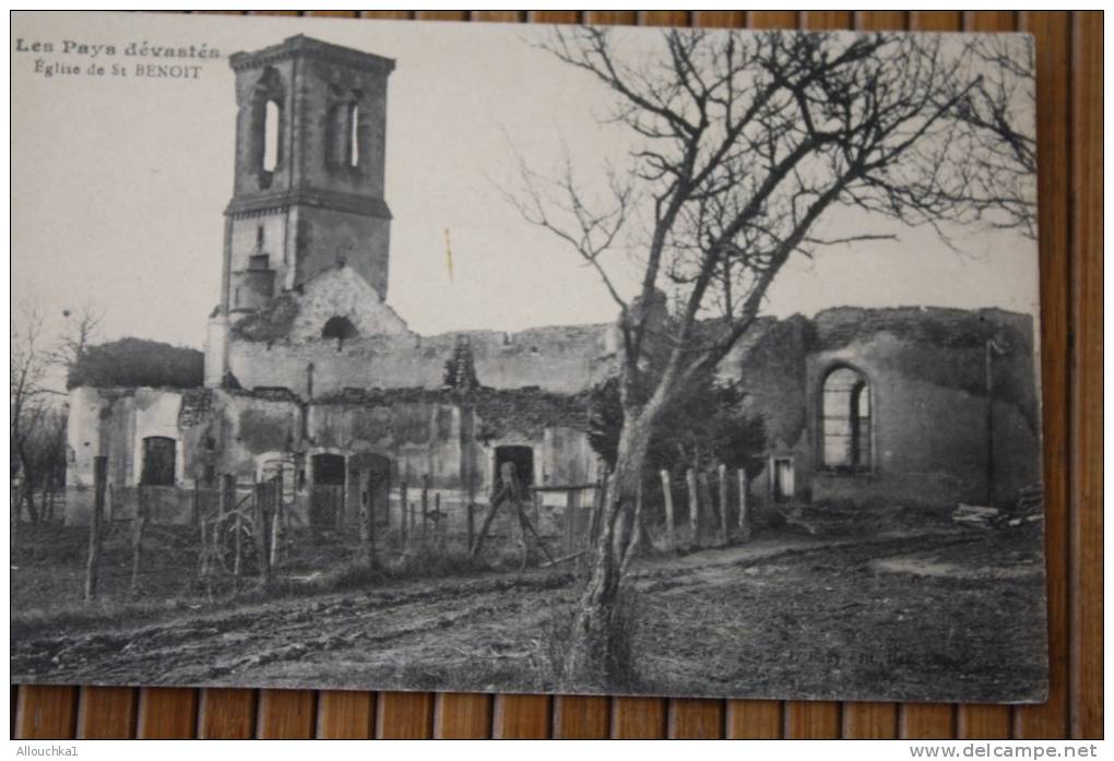 CPA de Saint-Benoît EGLISE département de Vienne en région Poitou-Charentes LE PAYS DEVASTE PAR LA GUERRE 14/18