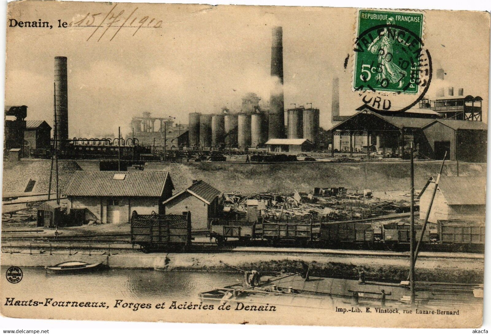 CPA DENAIN le - Hauts fourneaux forges et acieries de DENAIN (190730)