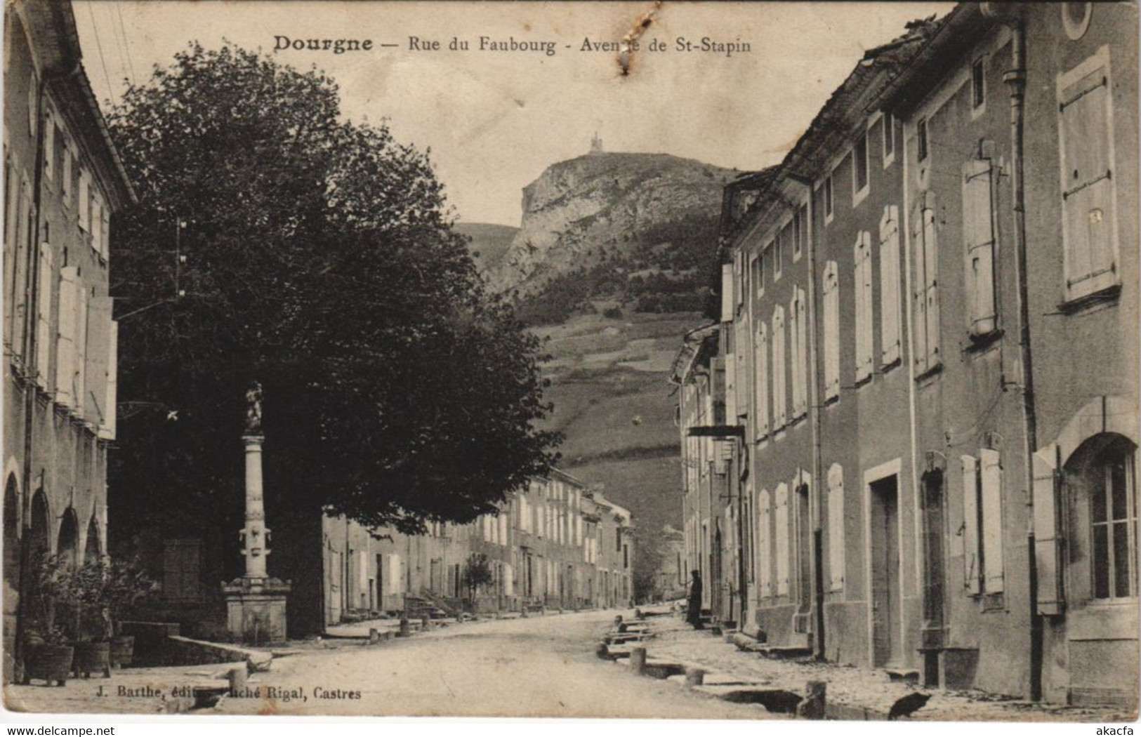 CPA DOURGNE Rue du Faubourg - Avenue de Saint-Stapin (1087603)