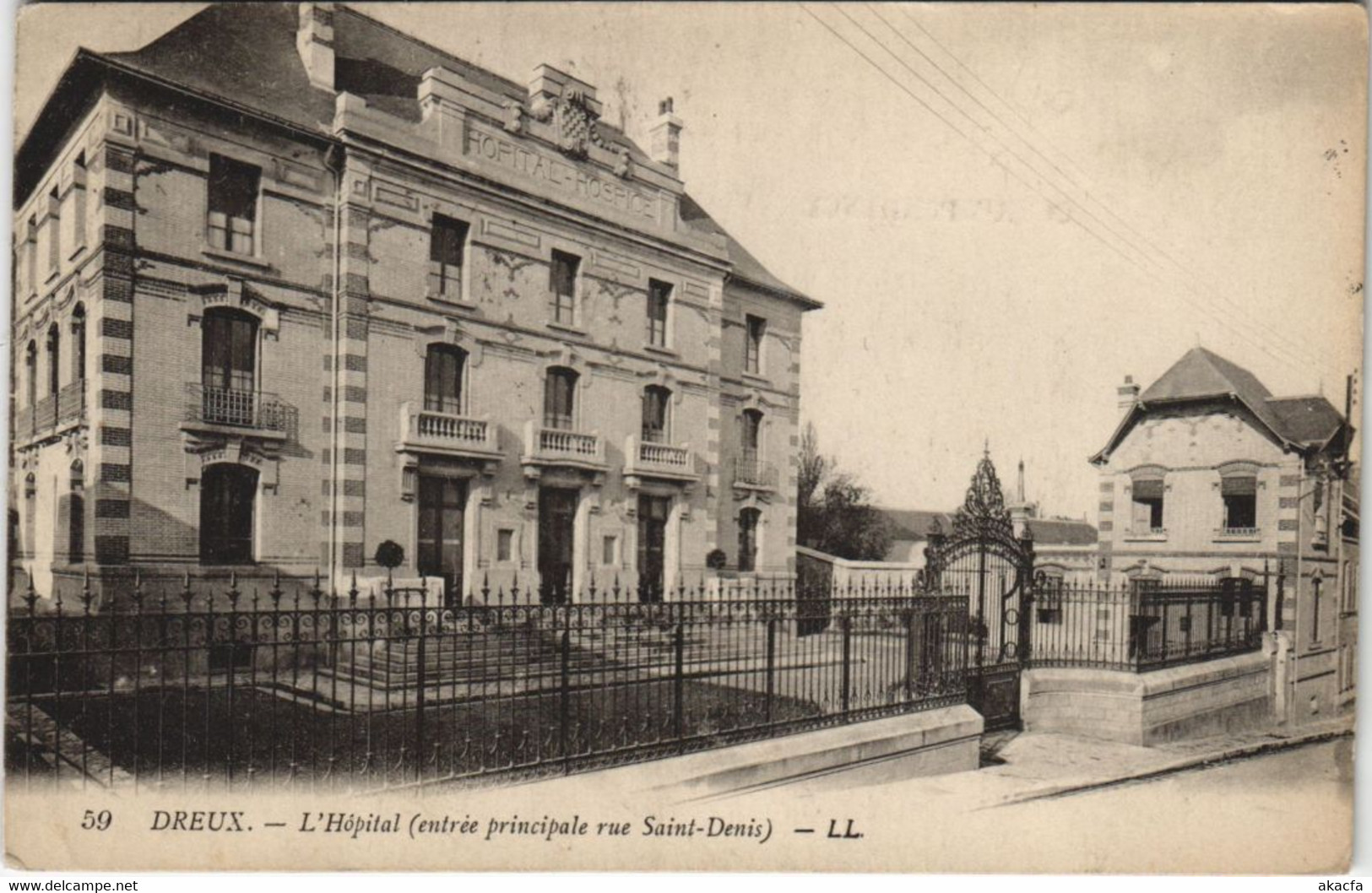 CPA DREUX - L'Hopital (entrée principale rue St-DENIS) (34185)