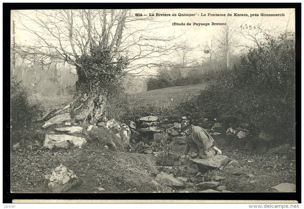 cpa du 29  Quimper  la  Rivière de Quimper , la fontaine de Kerain près Gouesnarch           6ao29