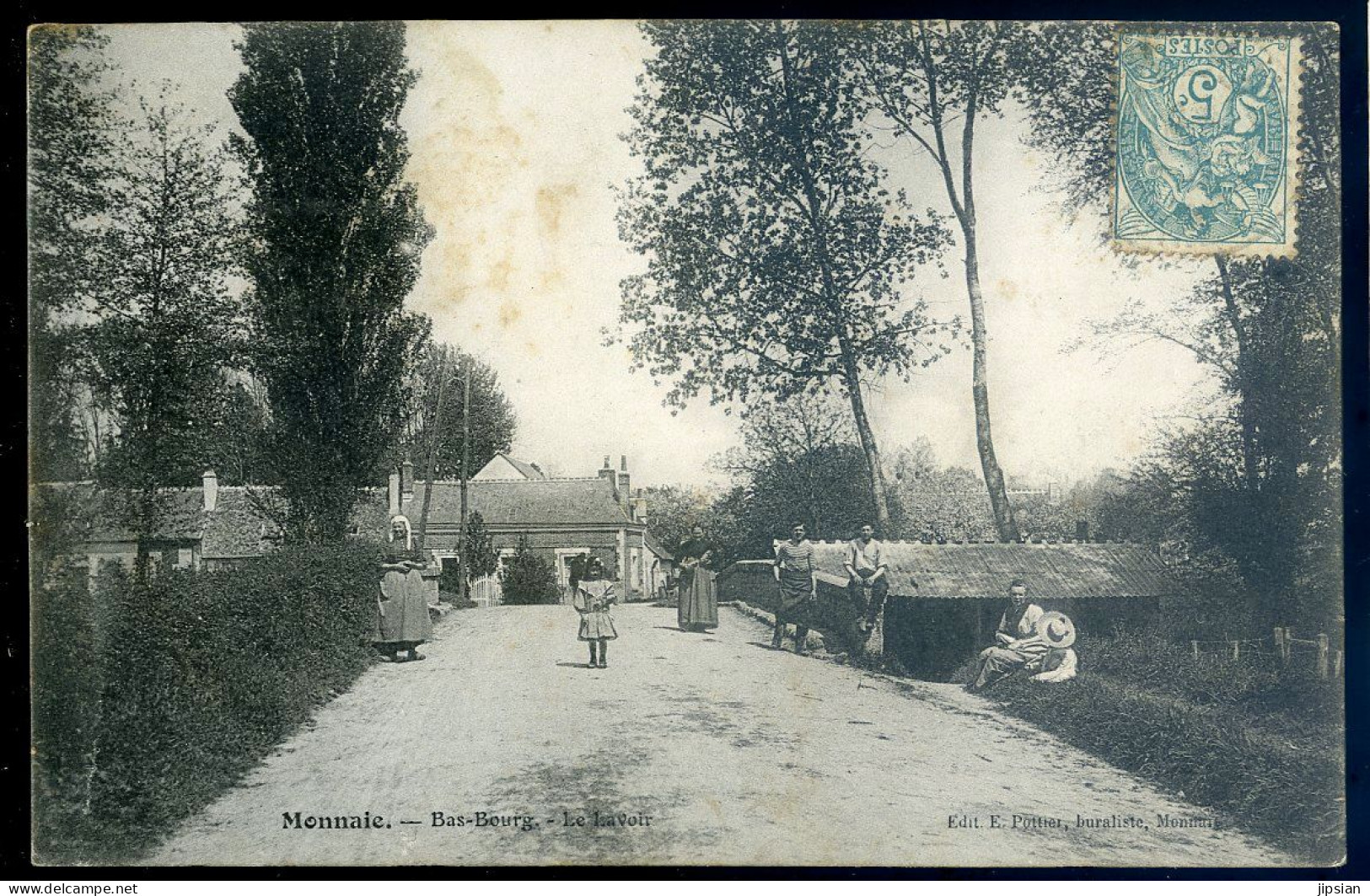 cpa du 37 Monnaie -- Bas Bourg , le lavoir     STEP101