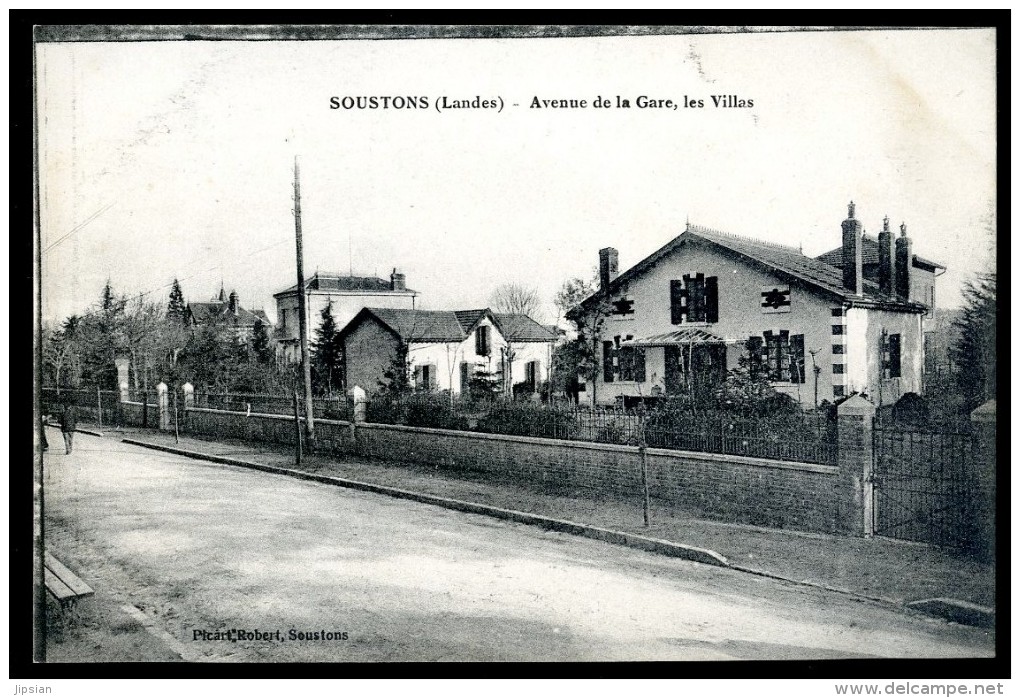 Cpa du 40 Soustons Avenue de la Gare , Les Villas (2)  JA15 36