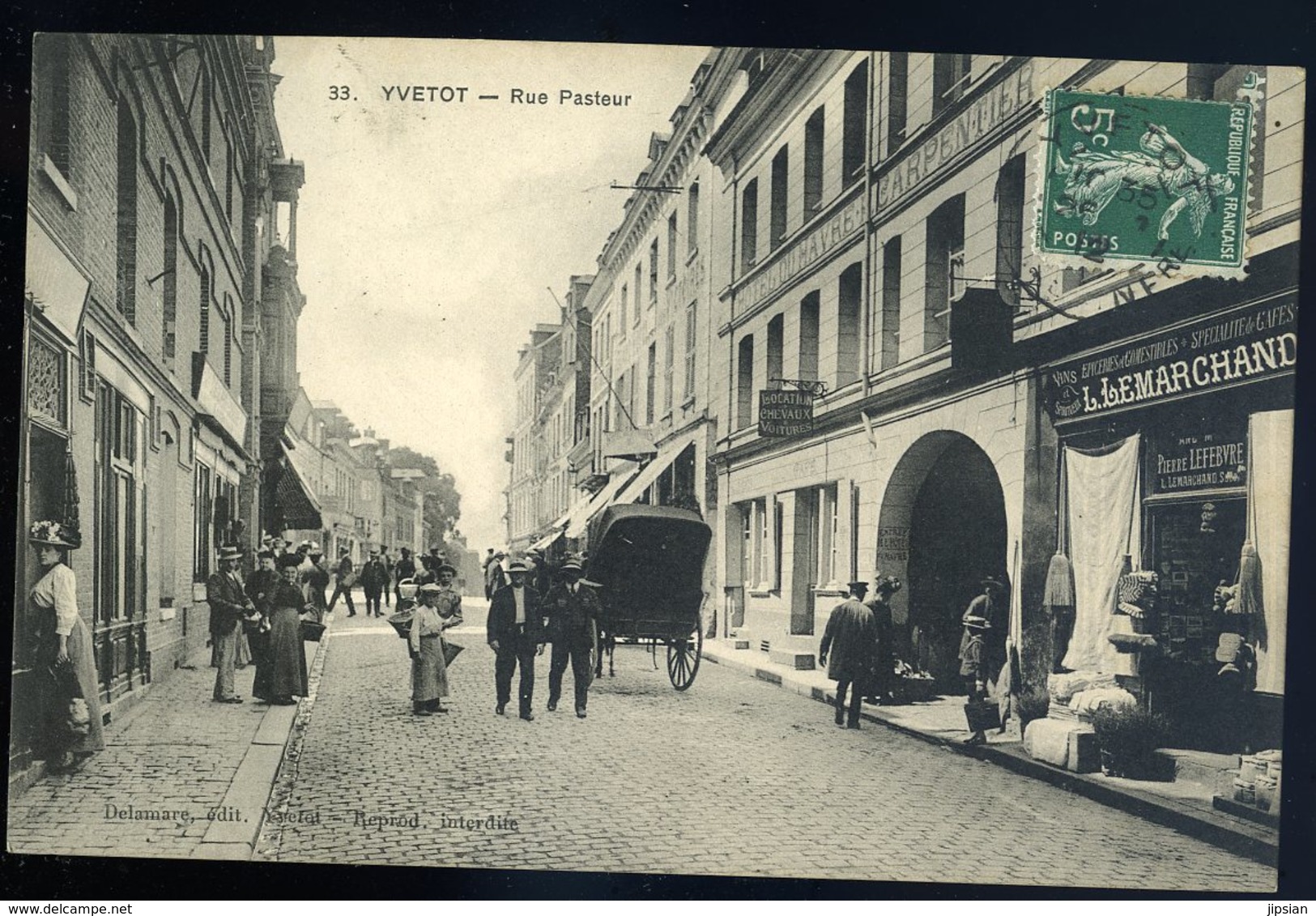 cpa du 76  Yvetot  rue Pasteur      GX34