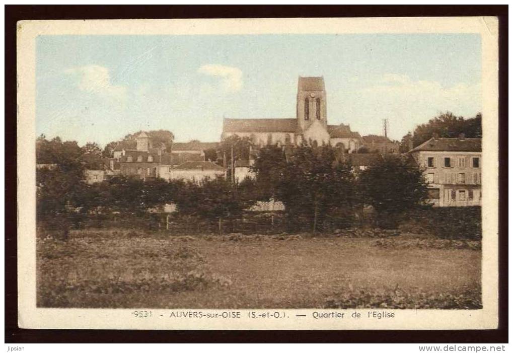 Cpa du 95  Auvers sur  Oise Quartier de l´ Eglise  LI12