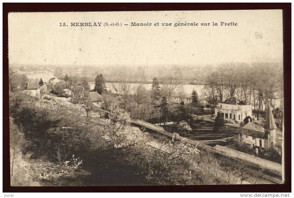 cpa du 95  Herblay Manoir et vue générale sur la Frette  NW40