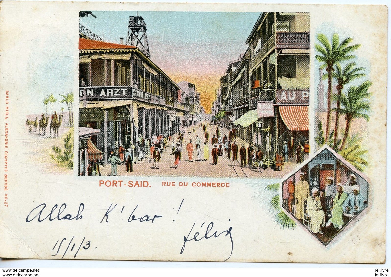 CPA EGYPTE. PORT-SAÏD. RUE DU COMMERCE 1903 - Egypte - 1903