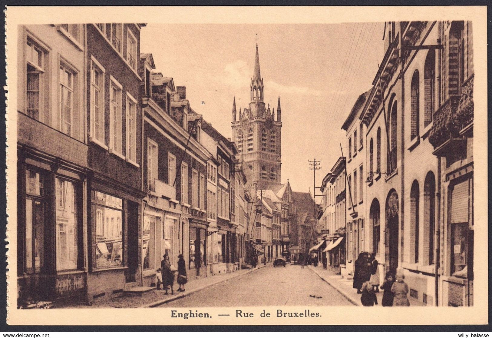 +++ CPA - ENGHIEN - EDINGEN - Rue de Bruxelles  //