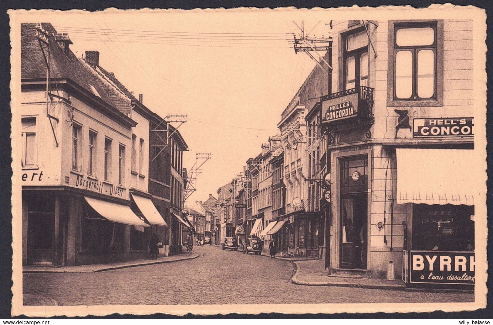 +++ CPA - ENGHIEN - EDINGEN - Rue de Bruxelles - Café - Nels  //