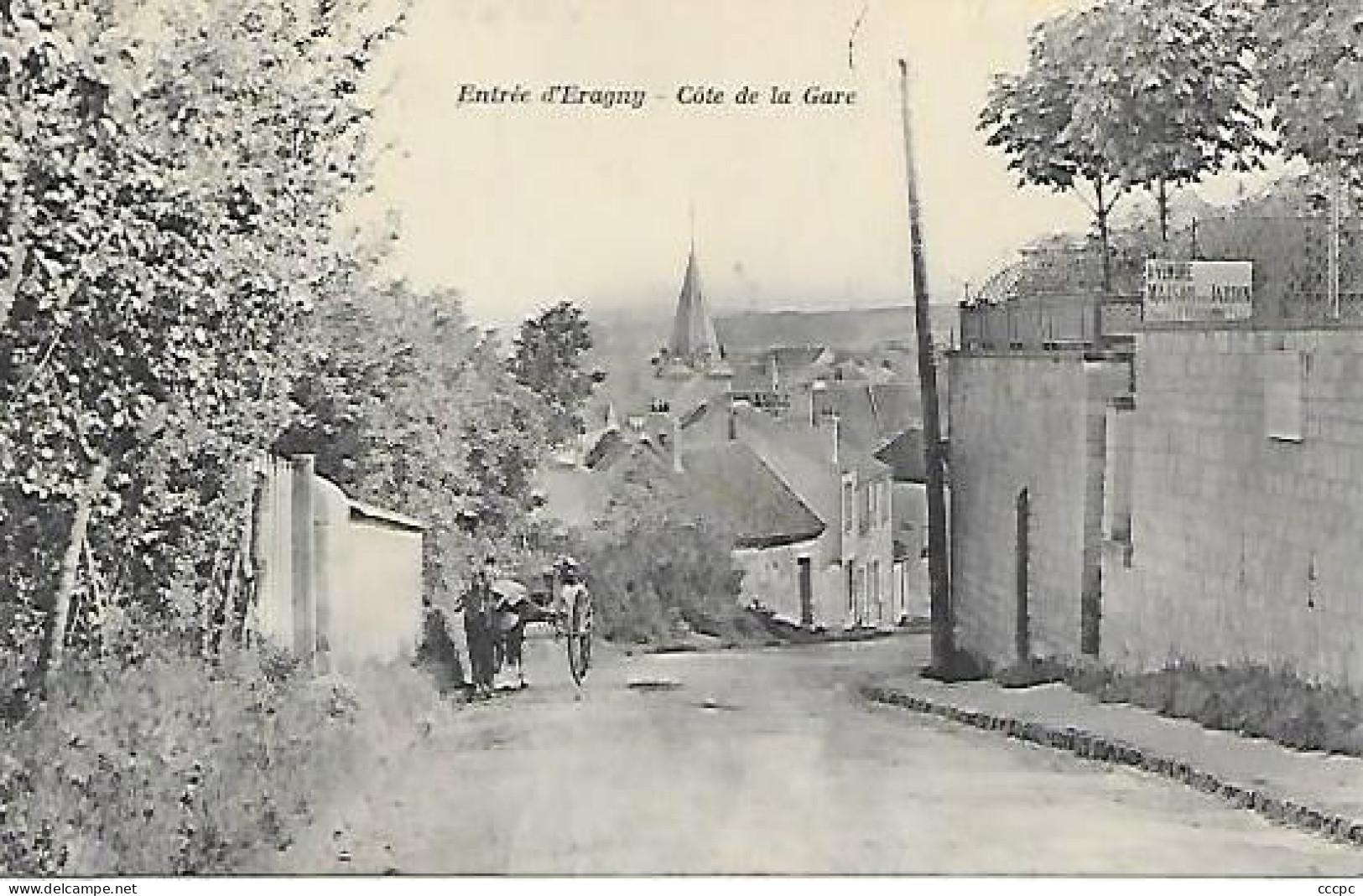 CPA Entrée d' Eragny Côte de la Gare