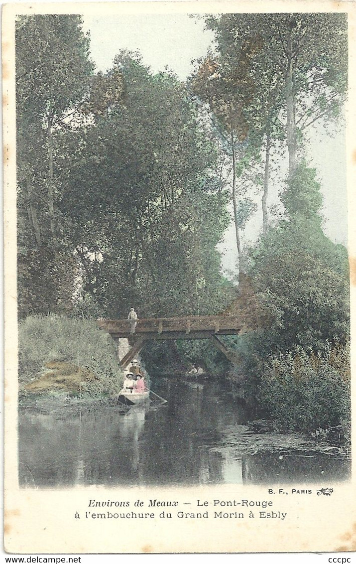 CPA Esbly Le Pont-Rouge à l'embouchure du Grand Morin à Esbly