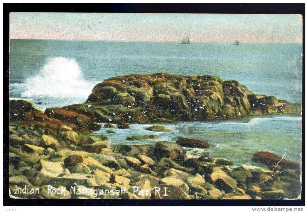 cpa Etats Unis Indian Rock Narragansett Pier  ...  Rhode Island  AO50