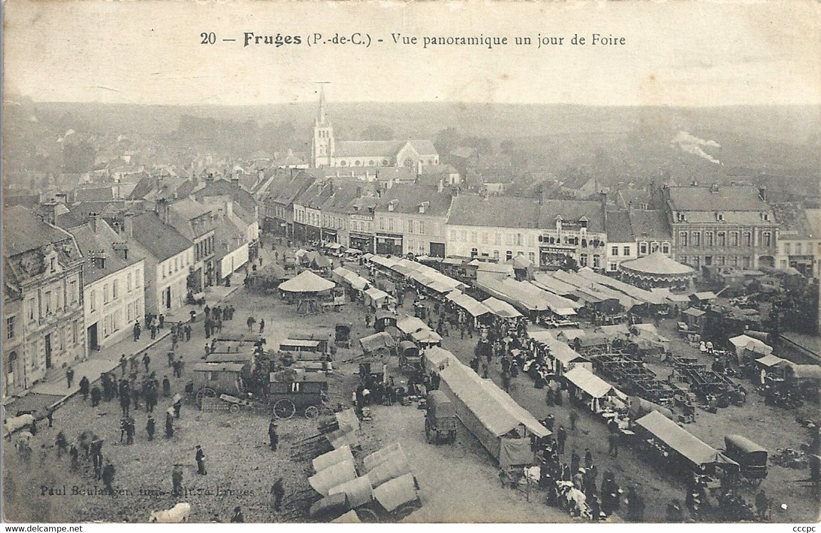 CPA Fruges Vue Panoramique un jour de Foire