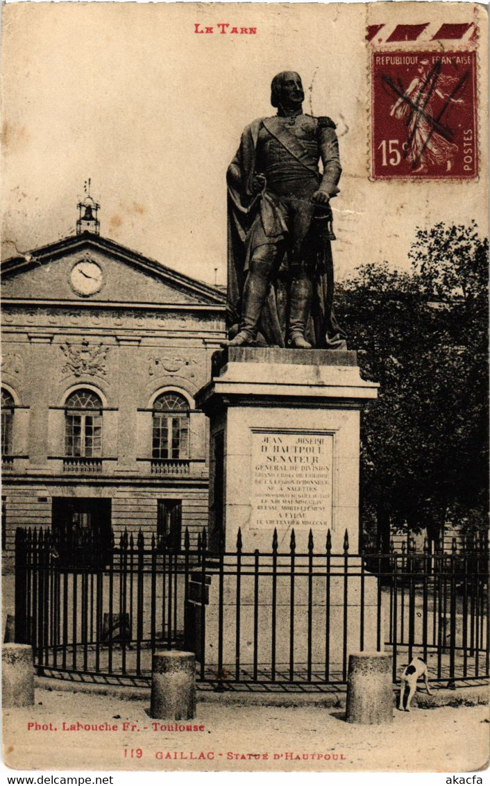 CPA Gaillac Statue d'Hautpoul FRANCE (1016347)