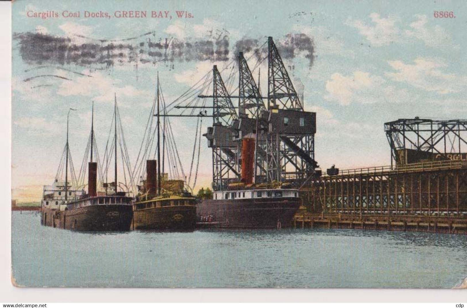 cpa green bay  port bateaux  1909