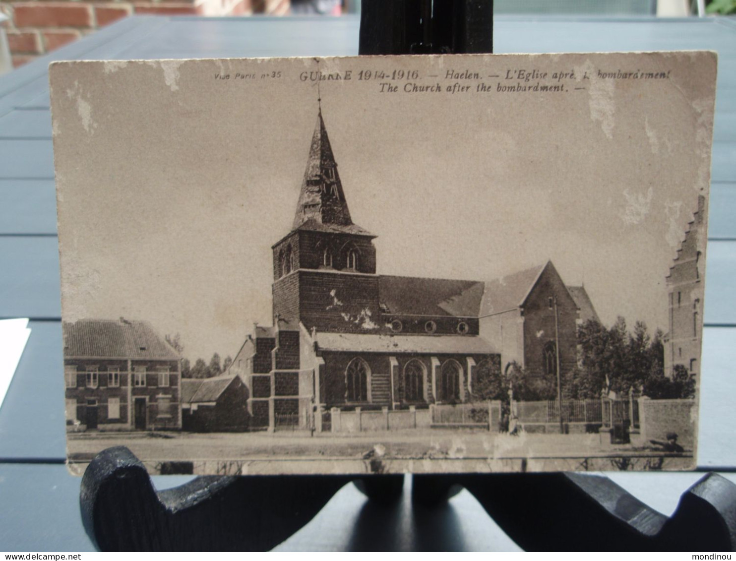 Cpa GUERRE 1914-1916 Haelen - L'Eglise après le bombardement - Halen