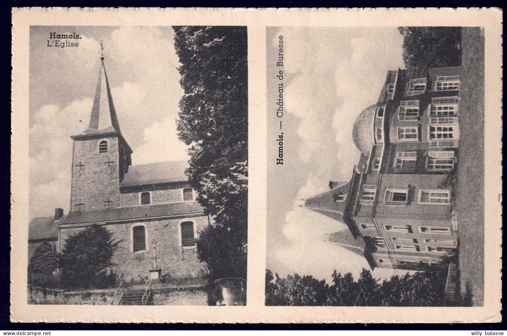 +++ CPA - HAMOIS - Double vue - Eglise et Château de BURESSE  //