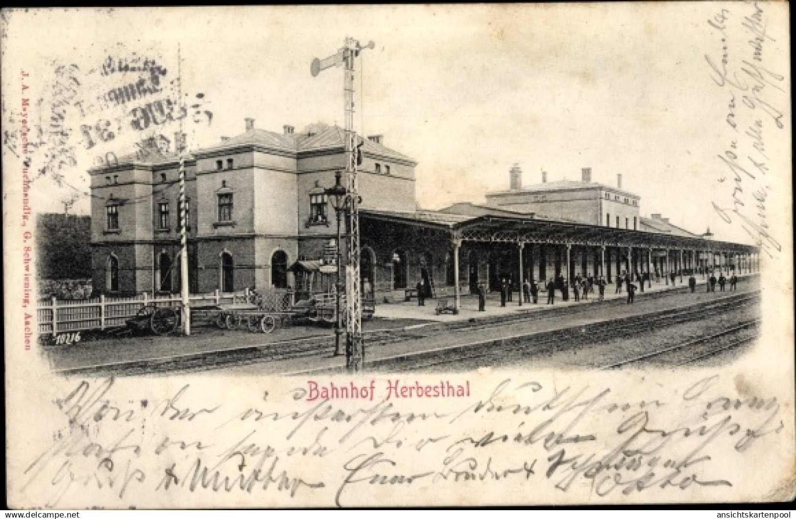 CPA Herbesthal Lontzen Wallonien Lüttich, Bahnhof, Gleisansicht