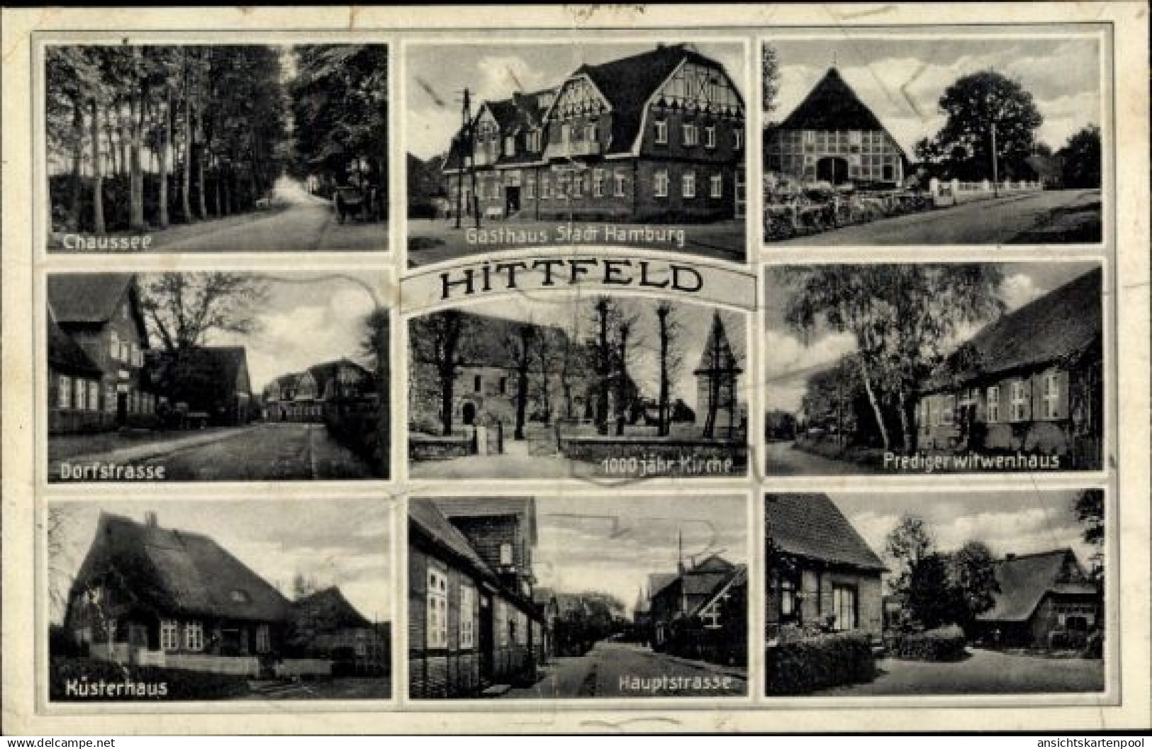 CPA Hittfeld Seevetal in Niedersachsen, Chaussee, Gasthaus Stadt Hamburg, Dorfstraße