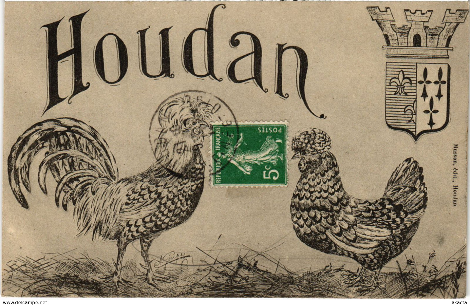 CPA HOUDAN Crest - Roosters (1411855)