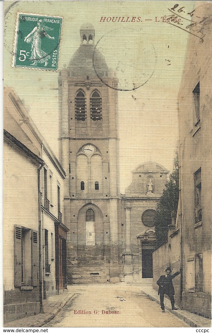 CPA Houilles l'Eglise carte toilée