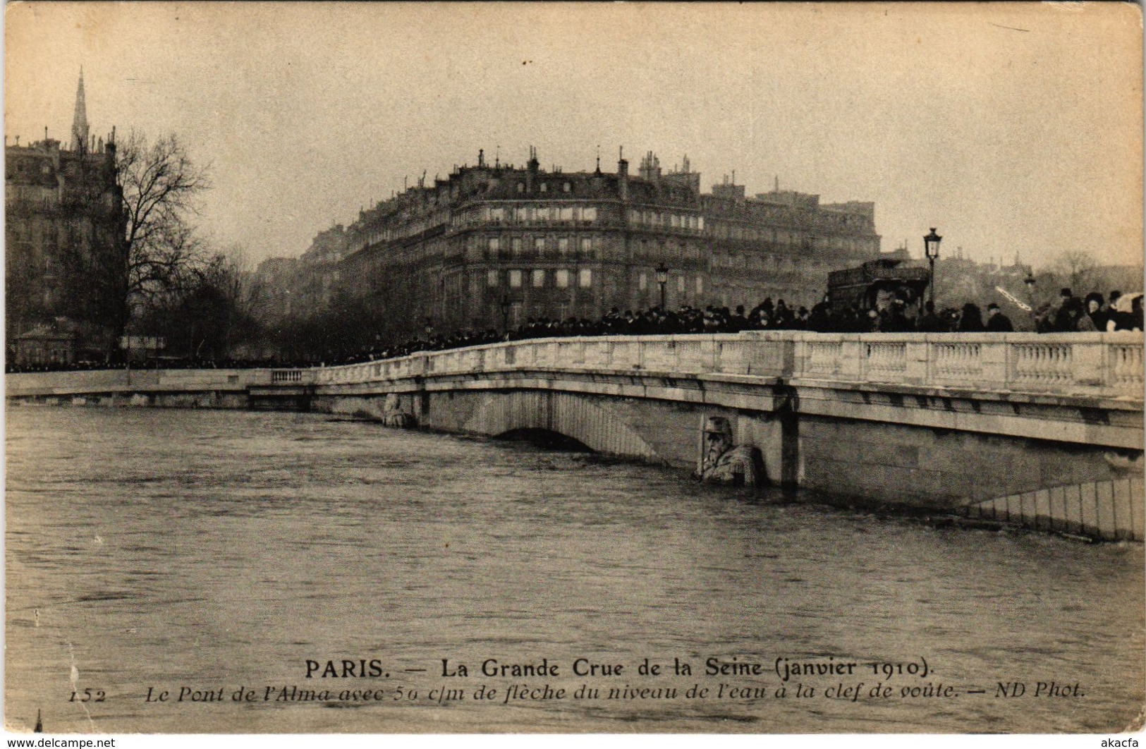 CPA Inondations PARIS 1910 Pont de l'Alma (972207)