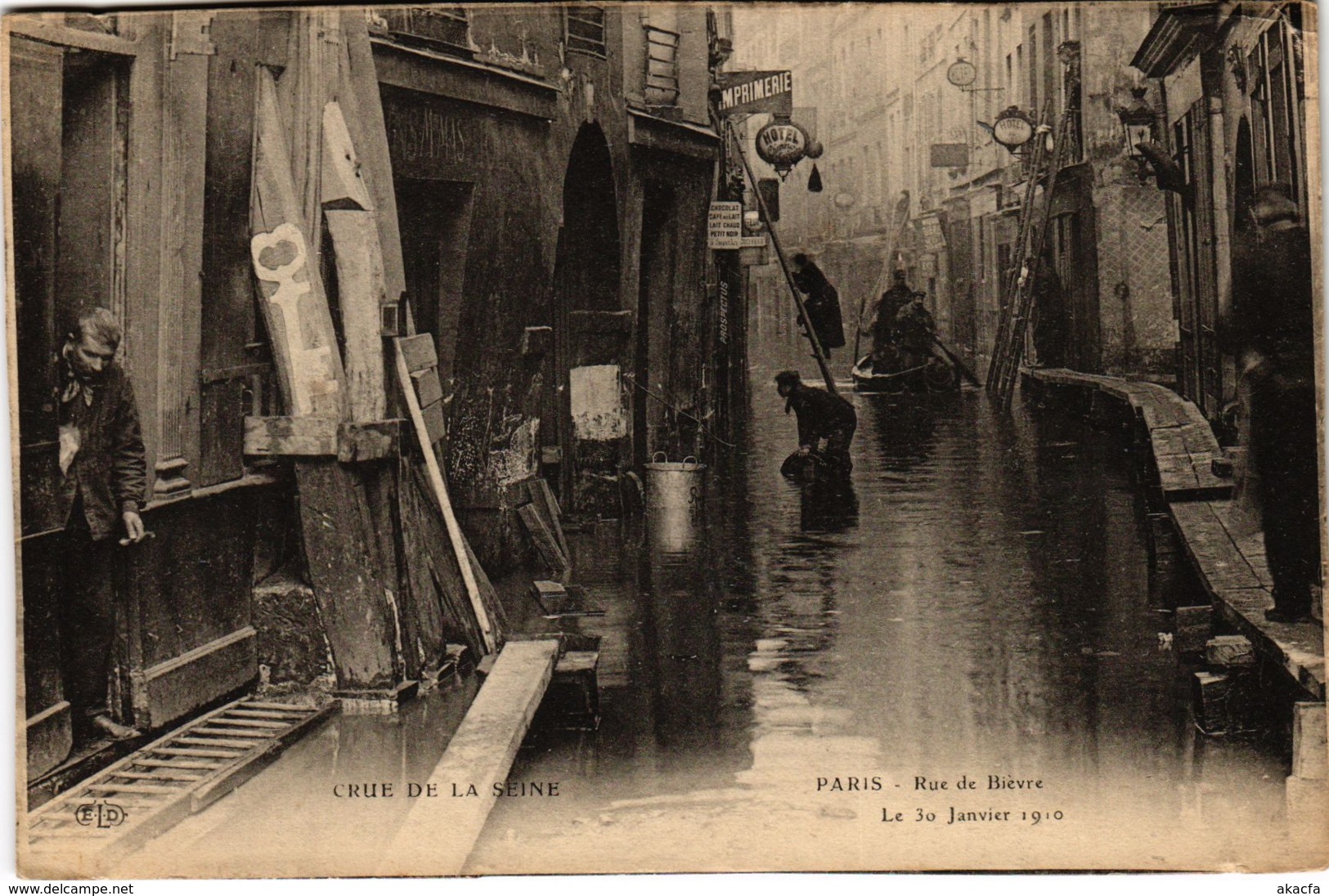 CPA Inondations PARIS 1910 Rue de Bievre (972183)