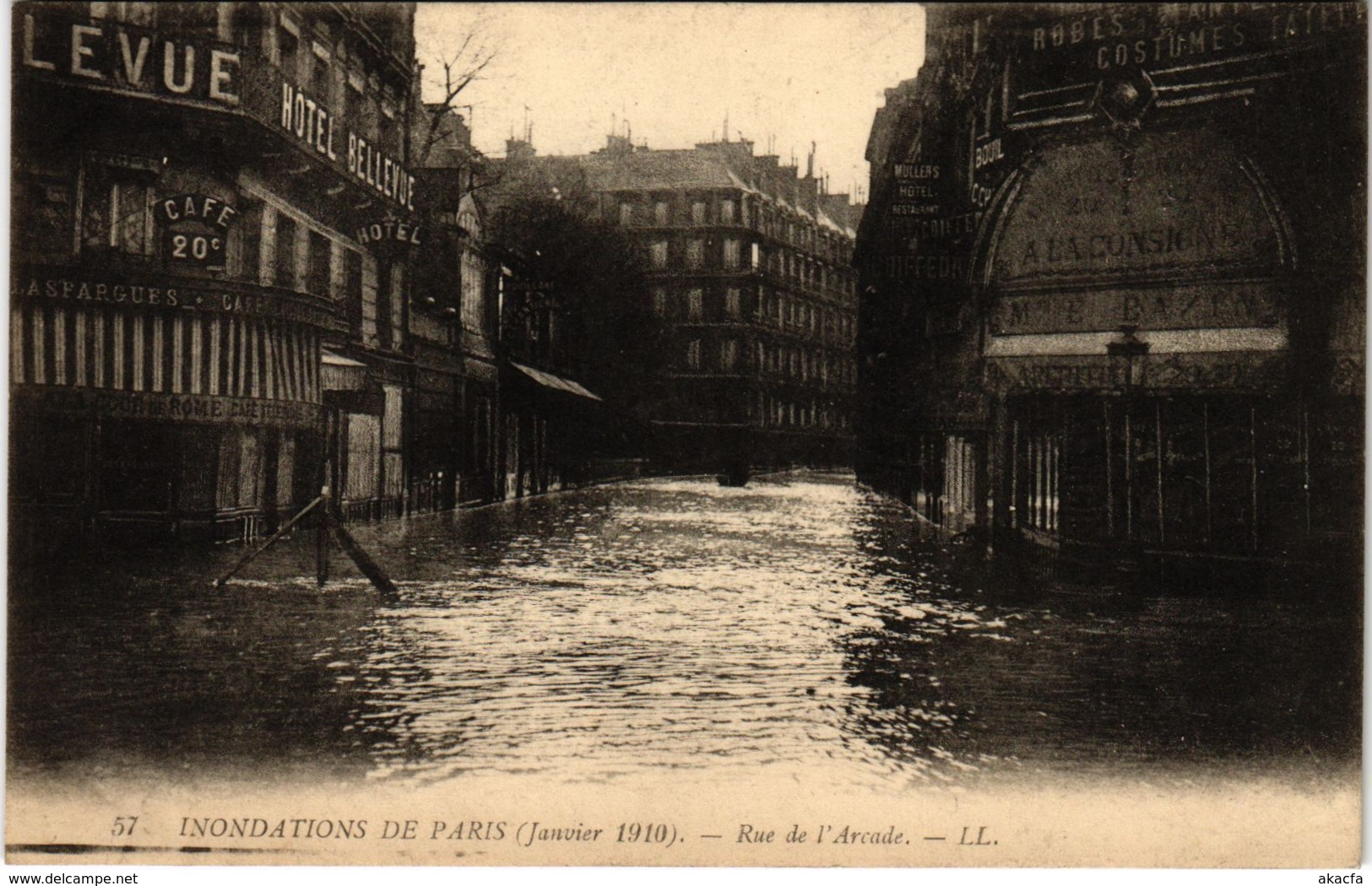 CPA Inondations PARIS 1910 Rue de l'Arcade (972251)