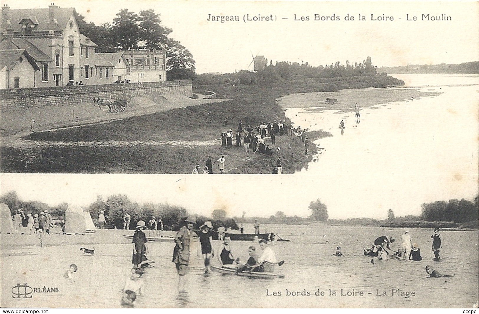 CPA Jargeau  Les bords de la Loire Le Moulin